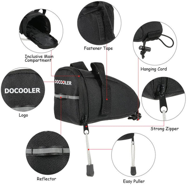 Bike Bicycle Cycle Saddle Bag Ultra Light Seat Pouch Rear Tail Pack Black