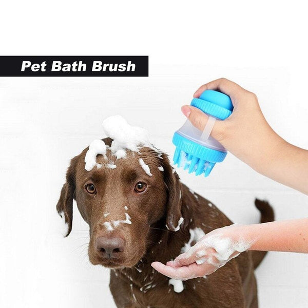 Dog Cat Bath Brush Comb Cleaning Massage Pet Spa Shower Grooming Multifunction Silicone Tools Blue