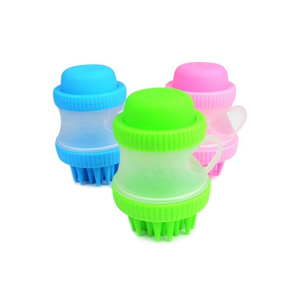 Dog Cat Bath Brush Comb Cleaning Massage Pet Spa Shower Grooming Multifunction Silicone Tools Green