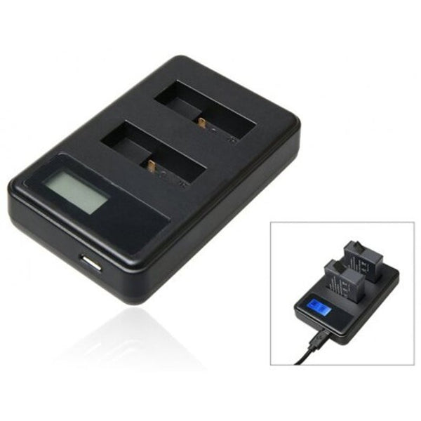 Dual Battery Charger With Lcd Power Display For Gopro Hero 5 / 6 Black