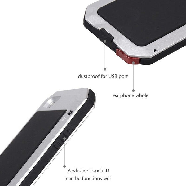 Durable Protective Case Shell Cover Dustproof Shockproof Fingerprint Function Metal For Iphone 6 6S 4.7 Black
