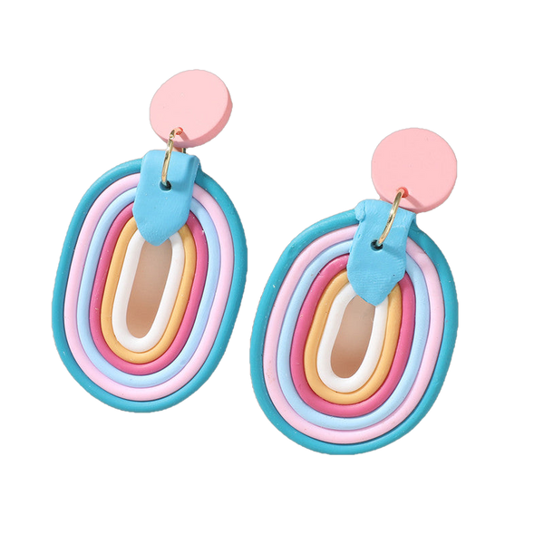 Cute Macaron Rainbow Acrylic Earrings
