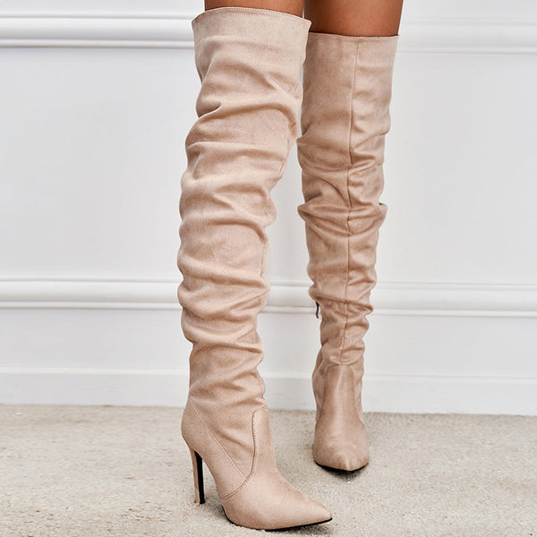 Over The Knee Boots Pointed Toe Stiletto High Heel Long Lady Shoes