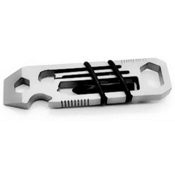 Gadget Outdoor Equipment Camping Supplies Bottle Opener Multi Function Tool 6 Angle Wrench Screwdriver Silver