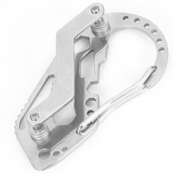 Multi Purpose Carabiner Keychain Silver