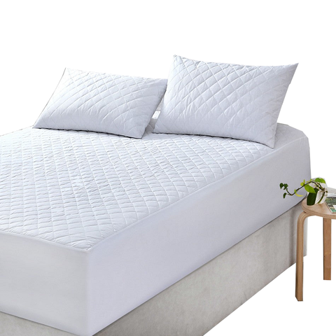 Elan Linen 100% Cotton Quilted Fully Fitted 50Cm Deep Single Size Waterproof Mattress Protector