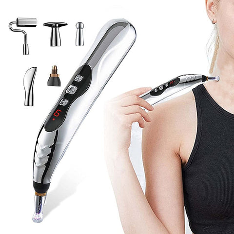 Electric Acupuncture Pen Body Head Neck Massager Meridian Energy Heal 9 Gear