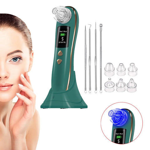 Electric Blackhead Remover Vacuum 6 Suction Heads Face Pore Cleaner