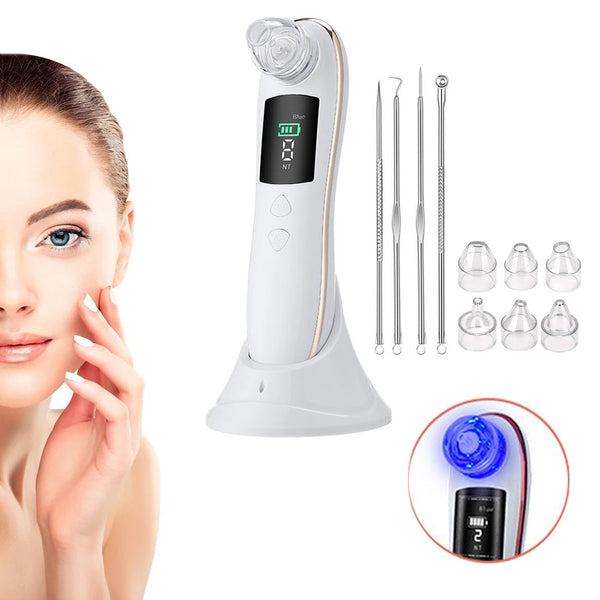 Electric Blackhead Remover Vacuum 6 Suction Heads Face Pore Cleaner
