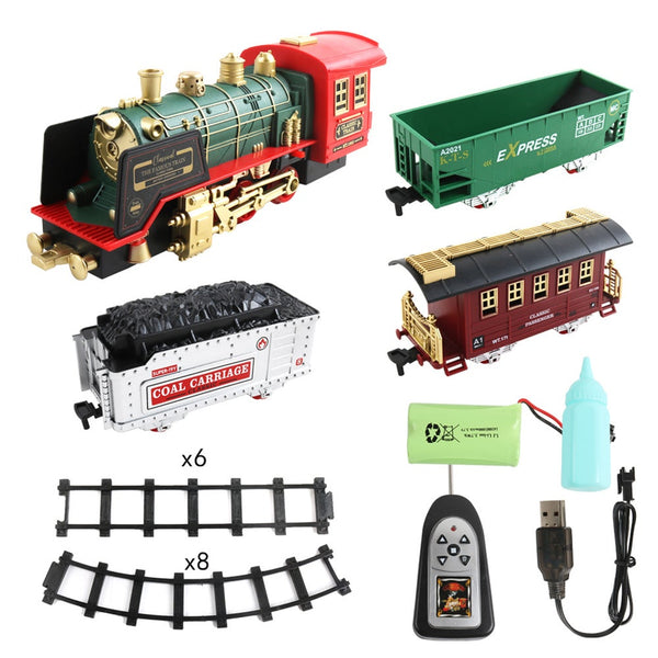 Electric Steam Train Set With Sound And Light Christmas Toys Birthday