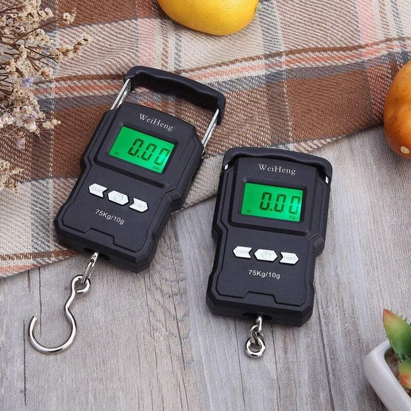 Electronic Weighing Scale Lcd Digital Display Hanging Hook With Measuring Tape