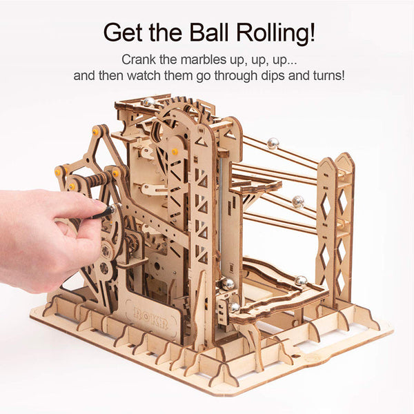 Robotime Rokr Blocks Marble Race Run Maze Balls Track Diy 3D Wooden Puzzle Coast