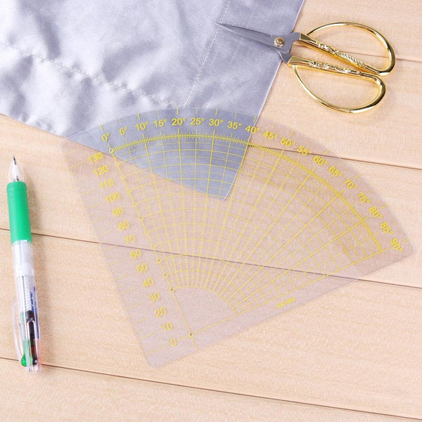 Fan Shape Ruler Foot Seam Patchwork Diy Sewing Measuring Scrapbook Tool