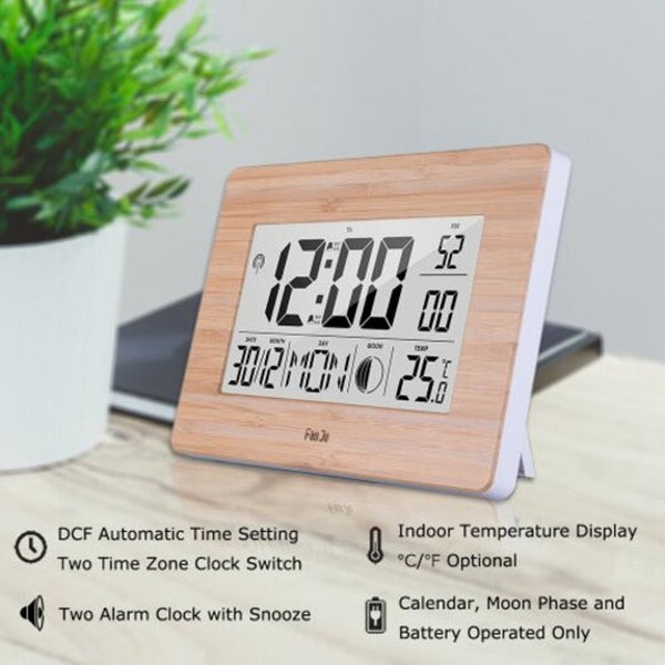 Lcd Digital Wall Clock Alarm Big Size Number Multifunction Temperature Table