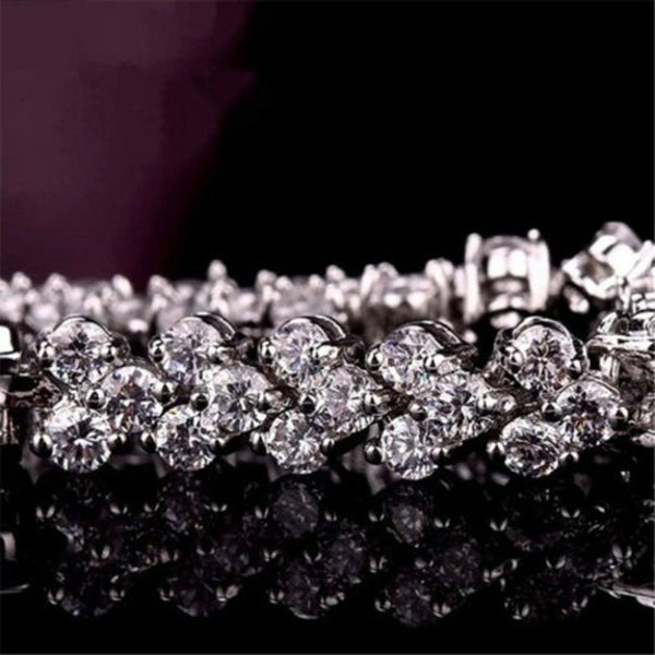 Fashion Diamond Crystal Luxury Ladies Bracelet Silver