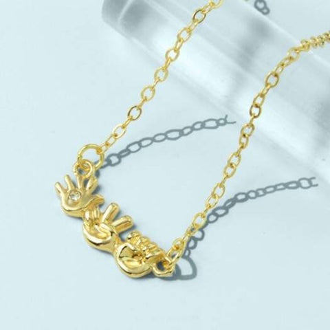 Fashion Gold Minimalist Scissors Stone Cloth Pendant Necklace 1Pc