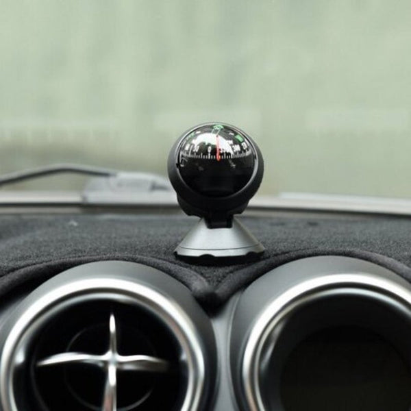 Fashion Multi Function Auto Mini Car Compass Compact Ball Black