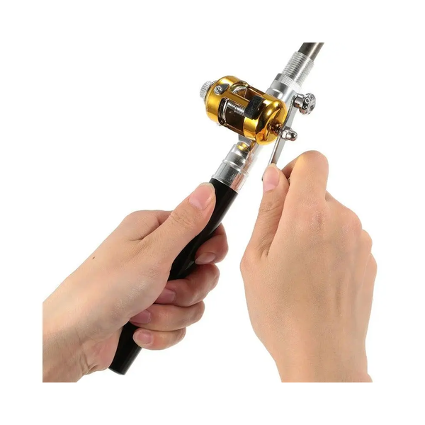 Fishing Rod Reel Combo Kit Set Mini Telescopic Portable Pocket Pen Pole Aluminum Alloy Accessories
