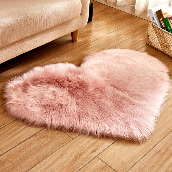 40X50cm Heart Shaped Artificial Fur Rug Carpet Mat