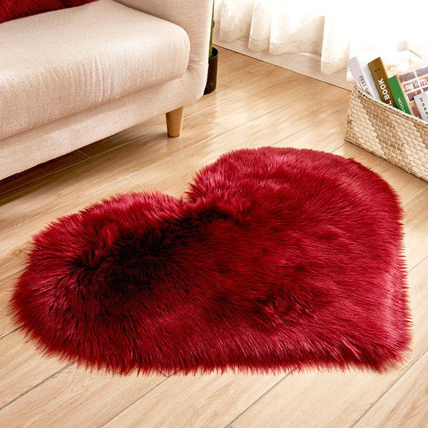 40X50cm Heart Shaped Artificial Fur Rug Carpet Mat