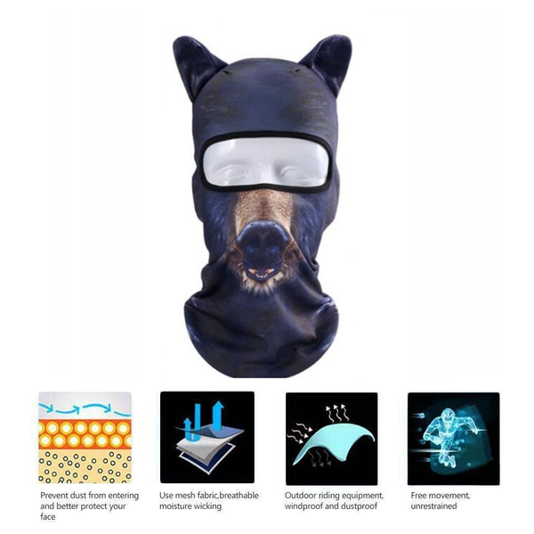 Foldable Flexible Anti Haze Breathable Full Face Cover