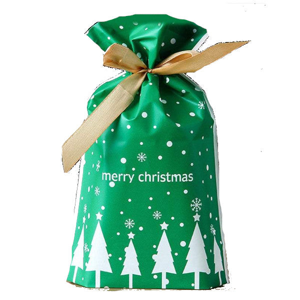 Food Containers 50Pcs / Set Christmas Package Bags Drawstring Gift Candy Xmas