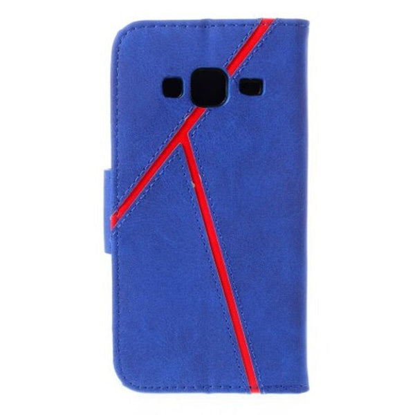 For Samsung Galaxy J3 2015 J300 Case Fashion Pu Leather Book Flip Wallet Cover Blue