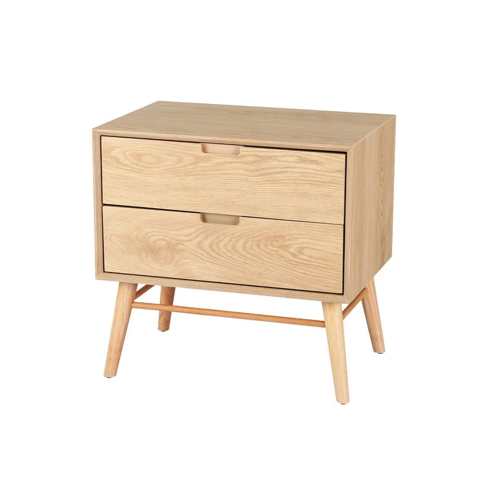 Artiss Bedside Table Drawers Side End Storage Cabinet Nightstand Oak Gino