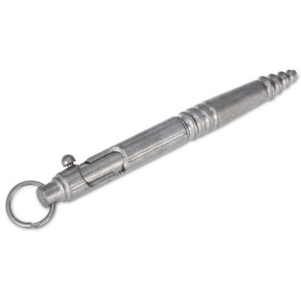 Bolt Style Vintage Surface Tactical Pen With Hanging Ring Silver