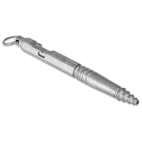 Bolt Style Vintage Surface Tactical Pen With Hanging Ring Silver