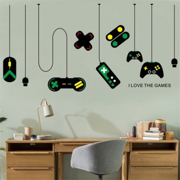 Game Handle Wall Sticker Room Decoration Removable Multi A 20 X 28 Inch