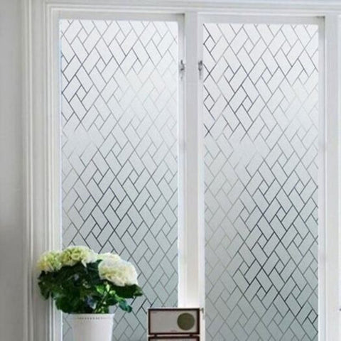 Geometric Electrostatic Window Glass Wall Sticker Clear White