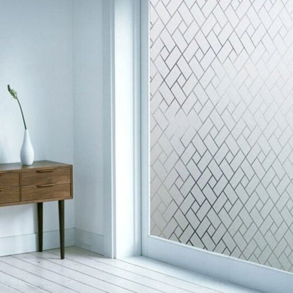 Geometric Electrostatic Window Glass Wall Sticker Clear White