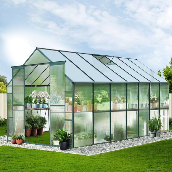 Greenfingers Aluminium Greenhouse House Garden Polycarbonate 4.43X2.44M
