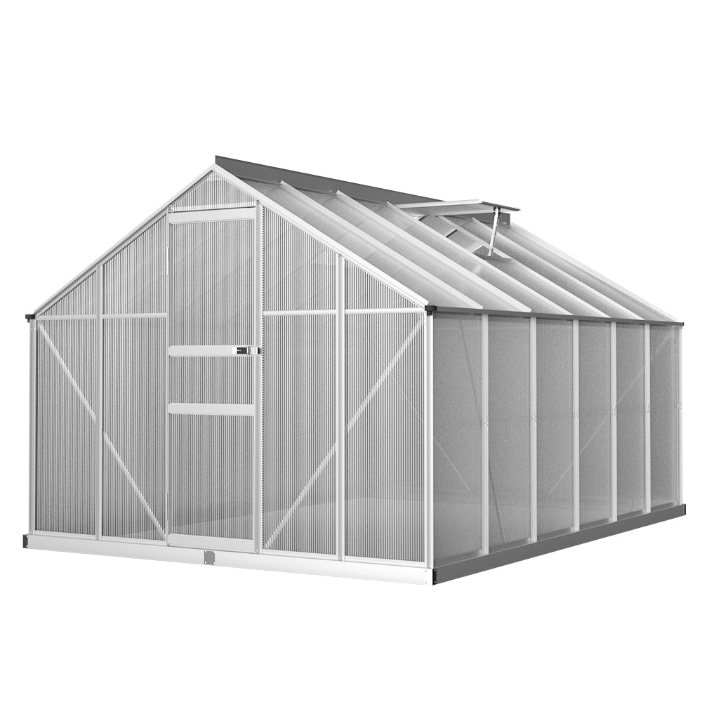 Greenfingers Greenhouse Aluminium House Garden Shed Polycarbonate 3.6X2.5M