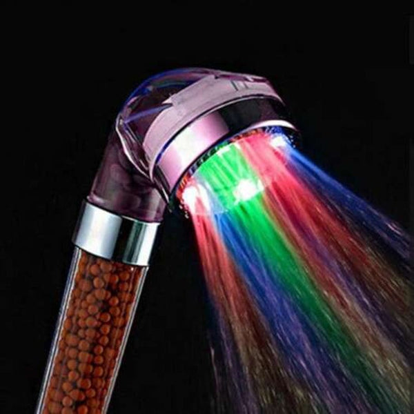 Glow Light Led Health Care Shower Heads With Temperature Sensor Multi