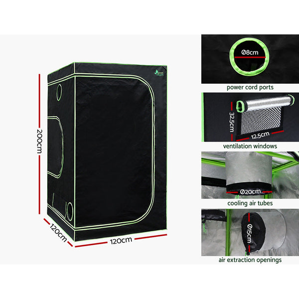 Greenfingers Grow Tent 2200W Led Light Hydroponics Kits System 1.2X1.2X2m