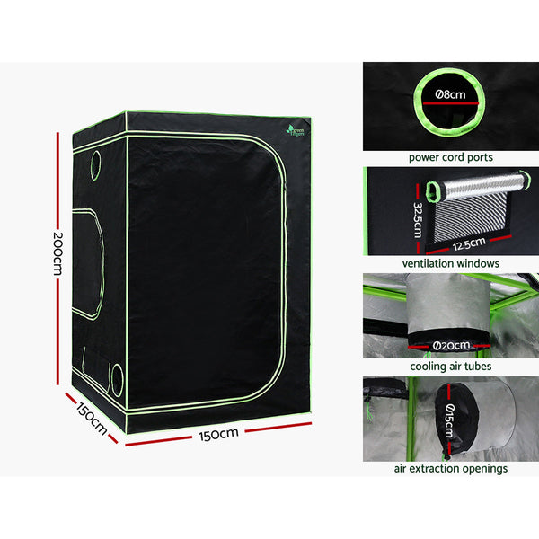 Greenfingers Grow Tent 2200W Led Light Hydroponic Kits System 1.5X1.5X2m