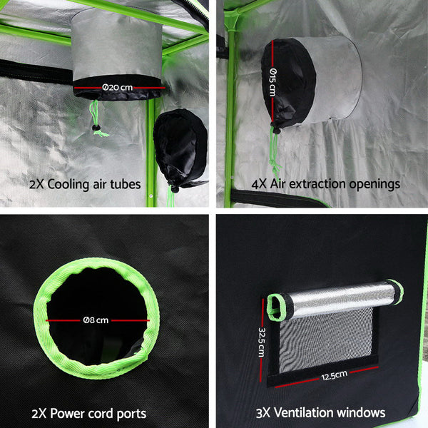 Greenfingers 1680D 2.4Mx1.2Mx2m Hydroponics Grow Tent Kits System