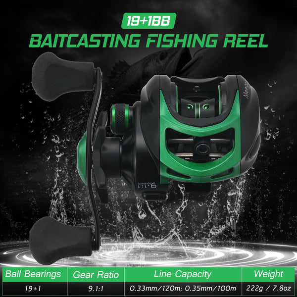 Lightweight High Speed 9.11 Gear Ratio Baitcast Fishing Reel
