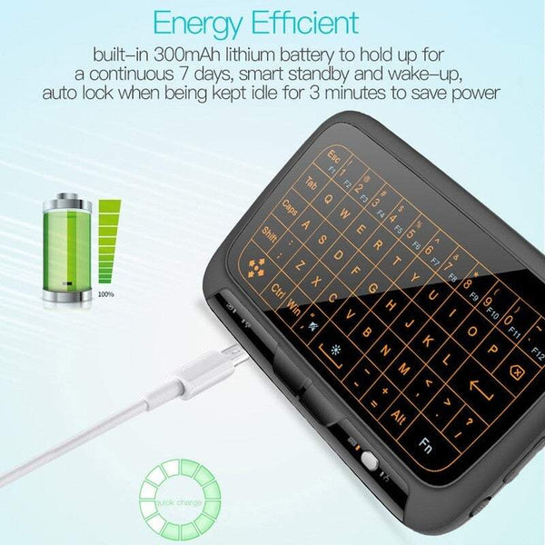 Tv Remote Controls H18 2.4Ghz Full Touch Panel Wireless Backlit Keyboard Plug And Play For Android Box Pc Laptop