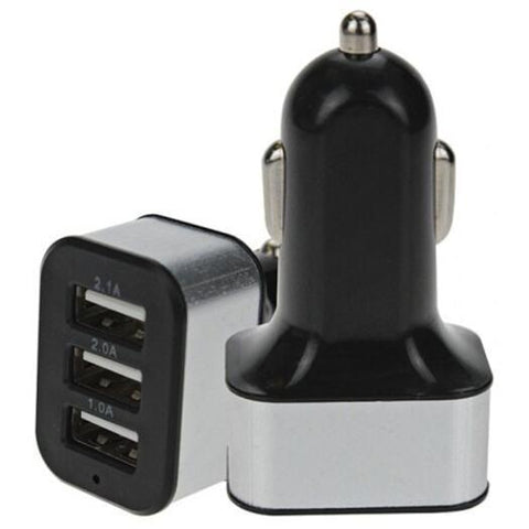 Car Chargers 3 Usb Ports Universal Silver