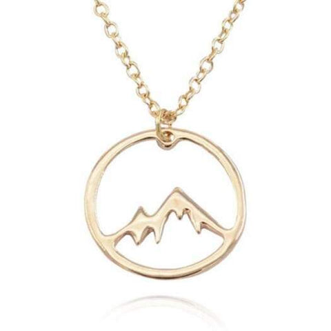 Necklaces Creative Fashion Round Hollow Snow Mountain Gold