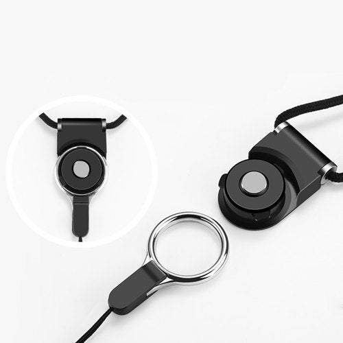 Phone Batteries Detachable Ring Buckle Neck Strap Lanyard For Mobile Office Portable Item Black