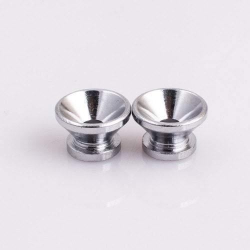 Guitar Accessories Metal Strap Lock Buttons End Pins With Mounting Screws For Electric Acoustic 2Pcs Silver