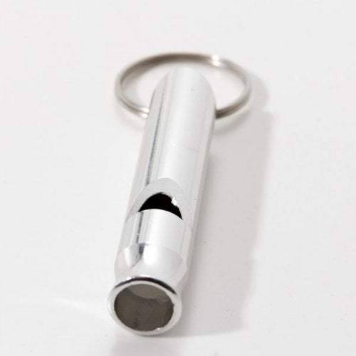5Pcs Aluminum Alloy Whistle With Keyring For Outdoor Activities Silver