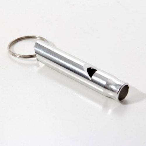 5Pcs Aluminum Alloy Whistle With Keyring For Outdoor Activities Silver