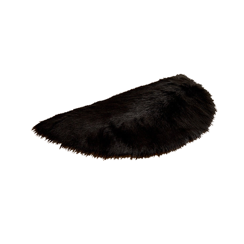 45X90cm Half Round Shaped Artificial Wool Fur Soft Plush Rug Carpet Mat Black