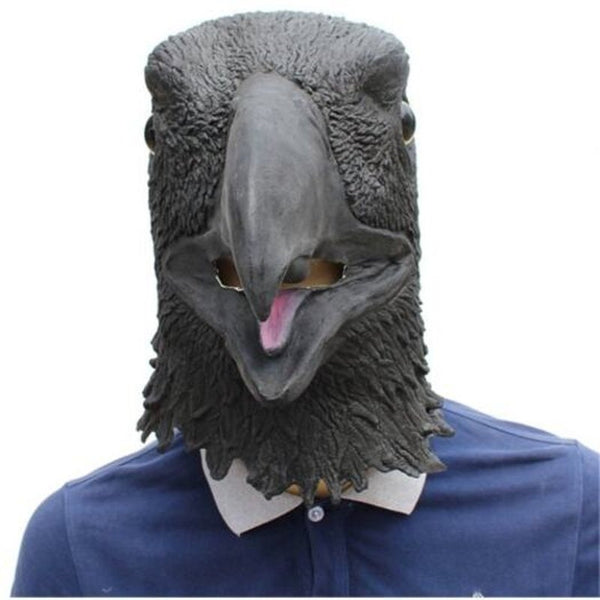 Halloween Animal Eagle Head Latex Mask For Funny Ball Party Show Natural Black