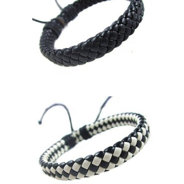 Hand Knitted Cowhide Bracelet Fashion Accessories White 1811.5Cm